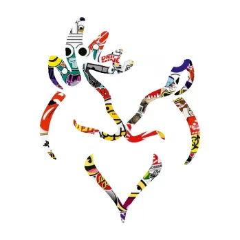 Samolepící dekorace Jelen laň láska levá (83 - Sticker bomb) SAMOLEPKA NA AUTO, NÁLEPKA, FÓLIE, POLEP, TUNING, VLASTNÍ TEXT, TISK, AUTOSAMOLEPKY.cz, POLEPY, OBRÁZEK, LOGO, 3D STICKERS