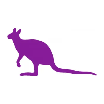 Samolepící dekorace Klokan 003 levá (14 - fialová) SAMOLEPKA NA AUTO, NÁLEPKA, FÓLIE, POLEP, TUNING, VLASTNÍ TEXT, TISK, AUTOSAMOLEPKY.cz, POLEPY, OBRÁZEK, LOGO, 3D STICKERS