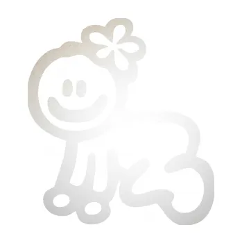 samolepka Cartoon family mimi holčička Hawaii (82 - odrazková reflexní bílá) SAMOLEPKA NA AUTO, NÁLEPKA, FÓLIE, POLEP, TUNING, VLASTNÍ TEXT, TISK, AUTOSAMOLEPKY.cz, POLEPY, OBRÁZEK, LOGO, 3D STICKERS