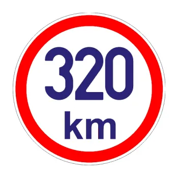 samolepka Maximální rychlost 320km - nejvyšší konstrukční rychlost (22 - střední modrá) SAMOLEPKA NA AUTO, NÁLEPKA, FÓLIE, POLEP, TUNING, VLASTNÍ TEXT, TISK, AUTOSAMOLEPKY.cz, POLEPY, OBRÁZEK, LOGO, 3D STICKERS