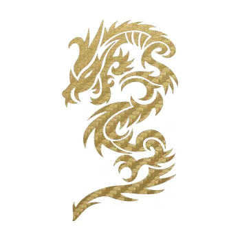 Samolepicí dekorace na vozidlo Dragon 022 levá (59 - 3D karbon zlatý) SAMOLEPKA NA AUTO, NÁLEPKA, FÓLIE, POLEP, TUNING, VLASTNÍ TEXT, TISK, AUTOSAMOLEPKY.cz, POLEPY, OBRÁZEK, LOGO, 3D STICKERS