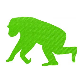 Samolepící dekorace SAMOLEPKA Opice 001 levá (58 - 3D karbon zelený kawasaki) NA AUTO, NÁLEPKA, FÓLIE, POLEP, TUNING, VLASTNÍ TEXT, TISK, AUTOSAMOLEPKY.cz, POLEPY, OBRÁZEK, LOGO, SAMOLEPKY