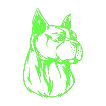 samolepka Pes 017 pravá (71 - Fluorescentní zelená) SAMOLEPKA NA AUTO, NÁLEPKA, FÓLIE, POLEP, TUNING, VLASTNÍ TEXT, TISK, AUTOSAMOLEPKY.cz, POLEPY, OBRÁZEK, LOGO, 3D STICKERS