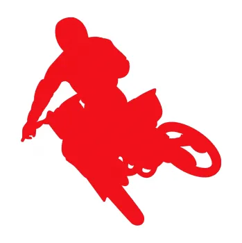 Samolepící dekorace SAMOLEPKA Motorka 025 levá motokros (10 - červená) NA AUTO, NÁLEPKA, FÓLIE, POLEP, TUNING, VLASTNÍ TEXT, TISK, AUTOSAMOLEPKY.cz, POLEPY, OBRÁZEK, LOGO, SAMOLEPKY