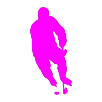 Samolepicí dekorace na vozidlo Hokejista 004 pravá (72 - Fluorescentní růžová) SAMOLEPKA NA AUTO, NÁLEPKA, FÓLIE, POLEP, TUNING, VLASTNÍ TEXT, TISK, AUTOSAMOLEPKY.cz, POLEPY, OBRÁZEK, LOGO, 3D STICKERS