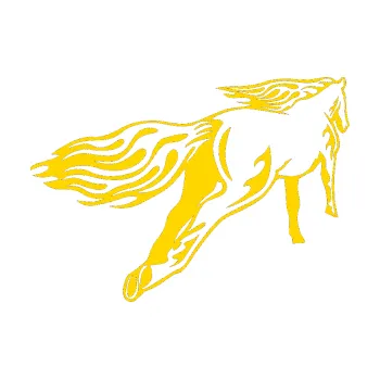 Samolepicí dekorace na vozidlo Animal flames 009 pravá kůň (13 - jasně žlutá) SAMOLEPKA NA AUTO, NÁLEPKA, FÓLIE, POLEP, TUNING, VLASTNÍ TEXT, TISK, AUTOSAMOLEPKY.cz, POLEPY, OBRÁZEK, LOGO, 3D STICKERS