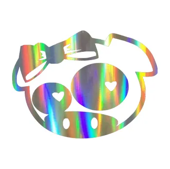 Samolepicí dekorace na vozidlo Rally pig girl levá (93 - Holografická) SAMOLEPKA NA AUTO, NÁLEPKA, FÓLIE, POLEP, TUNING, VLASTNÍ TEXT, TISK, AUTOSAMOLEPKY.cz, POLEPY, OBRÁZEK, LOGO, 3D STICKERS