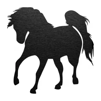 Samolepící dekorace SAMOLEPKA Kůň 032 levá (63 - škrábaný kov černý) NA AUTO, NÁLEPKA, FÓLIE, POLEP, TUNING, VLASTNÍ TEXT, TISK, AUTOSAMOLEPKY.cz, POLEPY, OBRÁZEK, LOGO, SAMOLEPKY