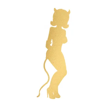 Autodoplněk Samolepka na auto Čertice 005 pravá (43 - zlatá metalíza) NÁLEPKA, FÓLIE, POLEPY, TUNING, VLASTNÍ TEXT, TISK, AUTOSAMOLEPKY.cz, SAMOLEPKY, OBRÁZEK, LOGO, VÝROBA, PRODEJ