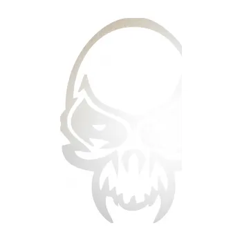 Samolepicí dekorace na vozidlo Lebka 009 (82 - odrazková reflexní bílá) SAMOLEPKA NA AUTO, NÁLEPKA, FÓLIE, POLEP, TUNING, VLASTNÍ TEXT, TISK, AUTOSAMOLEPKY.cz, POLEPY, OBRÁZEK, LOGO, 3D STICKERS