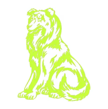 samolepka Pes 037 levá Kolie (27 - limetová) SAMOLEPKA NA AUTO, NÁLEPKA, FÓLIE, POLEP, TUNING, VLASTNÍ TEXT, TISK, AUTOSAMOLEPKY.cz, POLEPY, OBRÁZEK, LOGO, 3D STICKERS