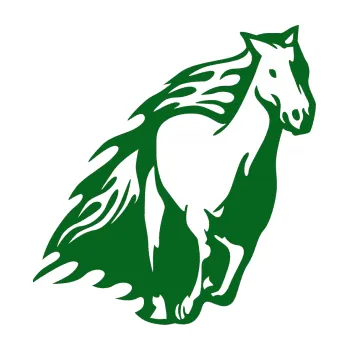 Samolepicí dekorace na vozidlo Animal flames 006 pravá kůň (20 - tmavě zelená) SAMOLEPKA NA AUTO, NÁLEPKA, FÓLIE, POLEP, TUNING, VLASTNÍ TEXT, TISK, AUTOSAMOLEPKY.cz, POLEPY, OBRÁZEK, LOGO, 3D STICKERS