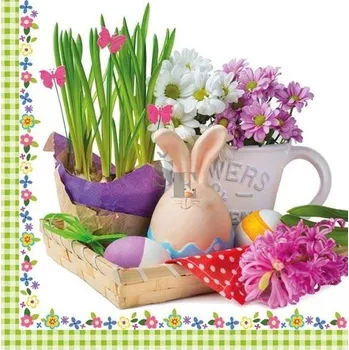 Papírové ubrousky WN-073 zajíček s květinou 33/3/20