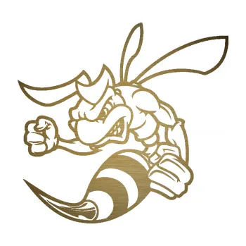 Samolepicí dekorace na vozidlo Rozzuřená vosa 003 levá (64 - škrábaný kov zlatý) SAMOLEPKA NA AUTO, NÁLEPKA, FÓLIE, POLEP, TUNING, VLASTNÍ TEXT, TISK, AUTOSAMOLEPKY.cz, POLEPY, OBRÁZEK, LOGO, 3D STICKERS