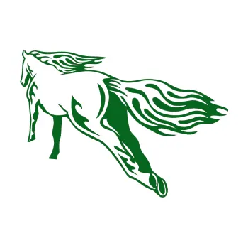 Samolepicí dekorace na vozidlo Animal flames 009 levá kůň (20 - tmavě zelená) SAMOLEPKA NA AUTO, NÁLEPKA, FÓLIE, POLEP, TUNING, VLASTNÍ TEXT, TISK, AUTOSAMOLEPKY.cz, POLEPY, OBRÁZEK, LOGO, 3D STICKERS