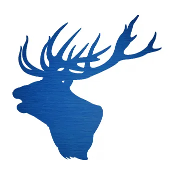 Samolepící dekorace SAMOLEPKA Jelen 001 levá silueta hlavy (65 - škrábaný kov modrý) NA AUTO, NÁLEPKA, FÓLIE, POLEP, TUNING, VLASTNÍ TEXT, TISK, AUTOSAMOLEPKY.cz, POLEPY, OBRÁZEK, LOGO, SAMOLEPKY