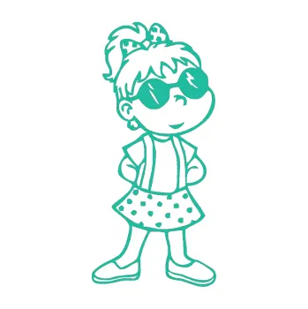 Samolepicí dekorace na vozidlo Dítě v autě 017 pravá malá slečna (25 - tyrkysová) SAMOLEPKA NA AUTO, NÁLEPKA, FÓLIE, POLEP, TUNING, VLASTNÍ TEXT, TISK, AUTOSAMOLEPKY.cz, POLEPY, OBRÁZEK, LOGO, 3D STICKERS