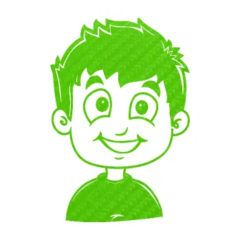 Samolepicí dekorace na vozidlo Dítě v autě 065 pravá kluk (58 - 3D karbon zelený kawasaki) SAMOLEPKA NA AUTO, NÁLEPKA, FÓLIE, POLEP, TUNING, VLASTNÍ TEXT, TISK, AUTOSAMOLEPKY.cz, POLEPY, OBRÁZEK, LOGO, 3D STICKERS