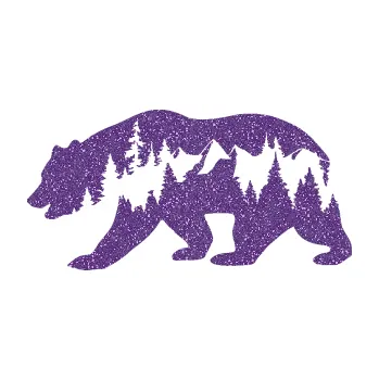 Samolepící dekorace SAMOLEPKA Hory s medvědem levá (87 - Ultra Metalic fialová) NA AUTO, NÁLEPKA, FÓLIE, POLEP, TUNING, VLASTNÍ TEXT, TISK, AUTOSAMOLEPKY.cz, POLEPY, OBRÁZEK, LOGO, SAMOLEPKY