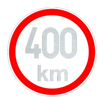samolepka Maximální rychlost 400km - nejvyšší konstrukční rychlost (61 - škrábaný hliník) SAMOLEPKA NA AUTO, NÁLEPKA, FÓLIE, POLEP, TUNING, VLASTNÍ TEXT, TISK, AUTOSAMOLEPKY.cz, POLEPY, OBRÁZEK, LOGO, 3D STICKERS