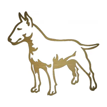 Polep vozidla SAMOLEPKA Pes 153 levá Bulteriér (64 - škrábaný kov zlatý) NA AUTO, NÁLEPKA, FÓLIE, POLEP, TUNING, VLASTNÍ TEXT, TISK, AUTOSAMOLEPKY.cz, POLEPY, OBRÁZEK, LOGO, SAMOLEPKY