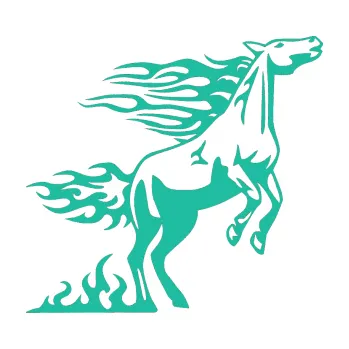Samolepicí dekorace na vozidlo Animal flames 001 pravá kůň (25 - tyrkysová) SAMOLEPKA NA AUTO, NÁLEPKA, FÓLIE, POLEP, TUNING, VLASTNÍ TEXT, TISK, AUTOSAMOLEPKY.cz, POLEPY, OBRÁZEK, LOGO, 3D STICKERS