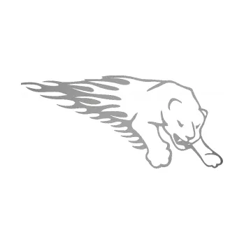 Samolepicí dekorace na vozidlo Animal flames 020 pravá puma (42 - stříbrná metalíza) SAMOLEPKA NA AUTO, NÁLEPKA, FÓLIE, POLEP, TUNING, VLASTNÍ TEXT, TISK, AUTOSAMOLEPKY.cz, POLEPY, OBRÁZEK, LOGO, 3D STICKERS