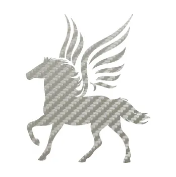 Samolepící dekorace Pegas 002 levá okřídlený kůň (52 - 3D karbon stříbrný) SAMOLEPKA NA AUTO, NÁLEPKA, FÓLIE, POLEP, TUNING, VLASTNÍ TEXT, TISK, AUTOSAMOLEPKY.cz, POLEPY, OBRÁZEK, LOGO, 3D STICKERS