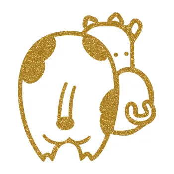 Autodoplněk Samolepka na auto JDM kravička 002 pravá (92 - Ultra Metalic zlatá) NÁLEPKA, FÓLIE, POLEPY, TUNING, VLASTNÍ TEXT, TISK, AUTOSAMOLEPKY.cz, SAMOLEPKY, OBRÁZEK, LOGO, VÝROBA, PRODEJ