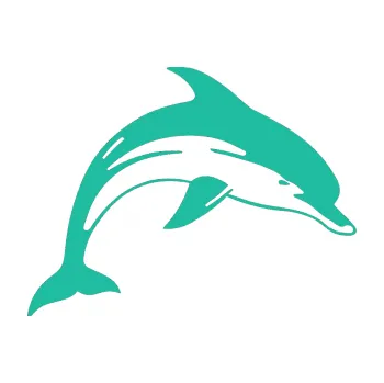 Samolepící dekorace SAMOLEPKA Delfín 002 pravá (25 - tyrkysová) NA AUTO, NÁLEPKA, FÓLIE, POLEP, TUNING, VLASTNÍ TEXT, TISK, AUTOSAMOLEPKY.cz, POLEPY, OBRÁZEK, LOGO, SAMOLEPKY