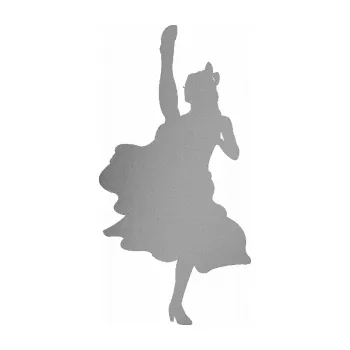 Samolepicí dekorace na vozidlo Kankán 001 levá tanečnice (42 - stříbrná metalíza) SAMOLEPKA NA AUTO, NÁLEPKA, FÓLIE, POLEP, TUNING, VLASTNÍ TEXT, TISK, AUTOSAMOLEPKY.cz, POLEPY, OBRÁZEK, LOGO, 3D STICKERS