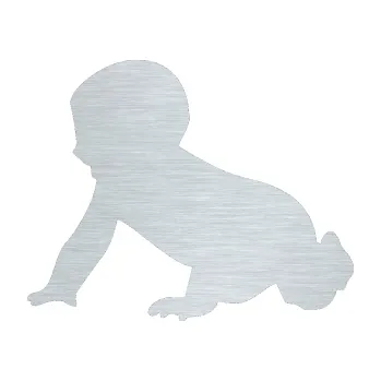 samolepka Dítě v autě 025 levá miminko silueta (61 - škrábaný hliník) SAMOLEPKA NA AUTO, NÁLEPKA, FÓLIE, POLEP, TUNING, VLASTNÍ TEXT, TISK, AUTOSAMOLEPKY.cz, POLEPY, OBRÁZEK, LOGO, 3D STICKERS