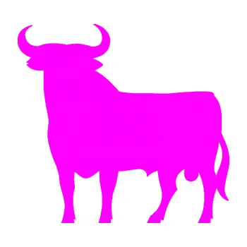 Samolepící dekorace Býk 006 levá (72 - Fluorescentní růžová) SAMOLEPKA NA AUTO, NÁLEPKA, FÓLIE, POLEP, TUNING, VLASTNÍ TEXT, TISK, AUTOSAMOLEPKY.cz, POLEPY, OBRÁZEK, LOGO, 3D STICKERS