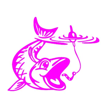 Polep vozidla SAMOLEPKA Ryba s návnadou 004 pravá (72 - Fluorescentní růžová) NA AUTO, NÁLEPKA, FÓLIE, POLEP, TUNING, VLASTNÍ TEXT, TISK, AUTOSAMOLEPKY.cz, POLEPY, OBRÁZEK, LOGO, SAMOLEPKY