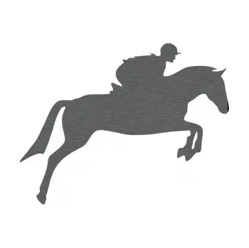 Samolepící dekorace Kůň 020 pravá skok s jezdcem (62 - škrábaný titan) SAMOLEPKA NA AUTO, NÁLEPKA, FÓLIE, POLEP, TUNING, VLASTNÍ TEXT, TISK, AUTOSAMOLEPKY.cz, POLEPY, OBRÁZEK, LOGO, 3D STICKERS