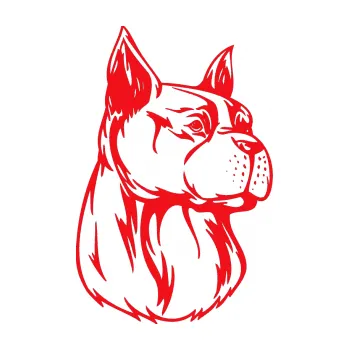 Polep vozidla SAMOLEPKA Pes 017 pravá (10 - červená) NA AUTO, NÁLEPKA, FÓLIE, POLEP, TUNING, VLASTNÍ TEXT, TISK, AUTOSAMOLEPKY.cz, POLEPY, OBRÁZEK, LOGO, SAMOLEPKY