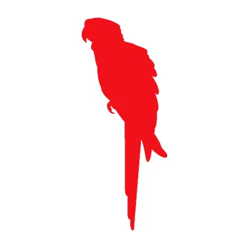 Samolepící dekorace SAMOLEPKA Papoušek 001 levá (10 - červená) NA AUTO, NÁLEPKA, FÓLIE, POLEP, TUNING, VLASTNÍ TEXT, TISK, AUTOSAMOLEPKY.cz, POLEPY, OBRÁZEK, LOGO, SAMOLEPKY