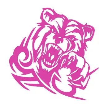 Samolepící dekorace Medvěd 006 pravá tribal bear (16 - růžová) SAMOLEPKA NA AUTO, NÁLEPKA, FÓLIE, POLEP, TUNING, VLASTNÍ TEXT, TISK, AUTOSAMOLEPKY.cz, POLEPY, OBRÁZEK, LOGO, 3D STICKERS