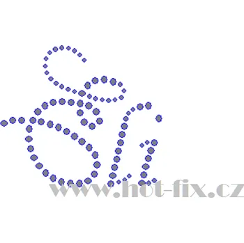 ELI II. - jméno hot-fix nažehlovací kamínková aplikace na textil, rozměr cca 7,0x6,0cm barva: kameny barva 101 Crystal /stříbrná