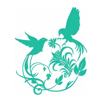 Samolepící dekorace Květina dekor 006 pravá ptáčci (25 - tyrkysová) SAMOLEPKA NA AUTO, NÁLEPKA, FÓLIE, POLEP, TUNING, VLASTNÍ TEXT, TISK, AUTOSAMOLEPKY.cz, POLEPY, OBRÁZEK, LOGO, 3D STICKERS