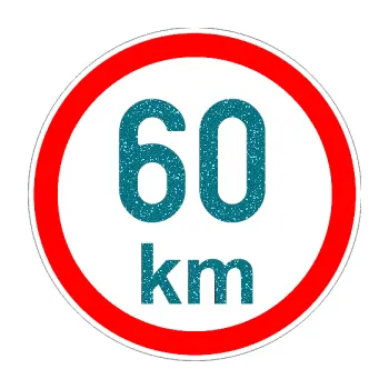 samolepka Maximální rychlost 60km - nejvyšší konstrukční rychlost (92 - Ultra Metalic tyrkysová) SAMOLEPKA NA AUTO, NÁLEPKA, FÓLIE, POLEP, TUNING, VLASTNÍ TEXT, TISK, AUTOSAMOLEPKY.cz, POLEPY, OBRÁZEK, LOGO, 3D STICKERS