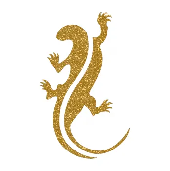 Samolepící dekorace SAMOLEPKA Ještěrka 001 levá (92 - Ultra Metalic zlatá) NA AUTO, NÁLEPKA, FÓLIE, POLEP, TUNING, VLASTNÍ TEXT, TISK, AUTOSAMOLEPKY.cz, POLEPY, OBRÁZEK, LOGO, SAMOLEPKY