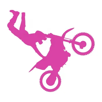 Samolepící dekorace Motorka 008 pravá motokros freestyle (16 - růžová) SAMOLEPKA NA AUTO, NÁLEPKA, FÓLIE, POLEP, TUNING, VLASTNÍ TEXT, TISK, AUTOSAMOLEPKY.cz, POLEPY, OBRÁZEK, LOGO, 3D STICKERS
