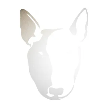 Polep vozidla SAMOLEPKA Pes 145 levá anglický teriér (82 - odrazková reflexní bílá) NA AUTO, NÁLEPKA, FÓLIE, POLEP, TUNING, VLASTNÍ TEXT, TISK, AUTOSAMOLEPKY.cz, POLEPY, OBRÁZEK, LOGO, SAMOLEPKY