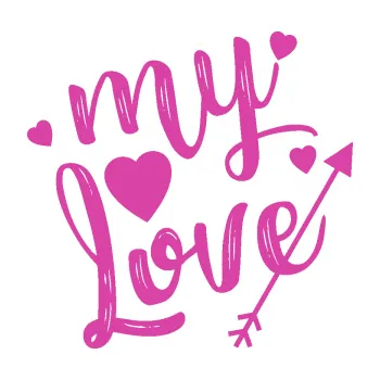 Samolepící dekorace My Love (16 - růžová) SAMOLEPKA NA AUTO, NÁLEPKA, FÓLIE, POLEP, TUNING, VLASTNÍ TEXT, TISK, AUTOSAMOLEPKY.cz, POLEPY, OBRÁZEK, LOGO, 3D STICKERS