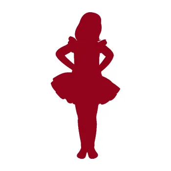 samolepka Děti silueta 011 pravá holčička tanečnice (07 - bordó vínová) SAMOLEPKA NA AUTO, NÁLEPKA, FÓLIE, POLEP, TUNING, VLASTNÍ TEXT, TISK, AUTOSAMOLEPKY.cz, POLEPY, OBRÁZEK, LOGO, 3D STICKERS