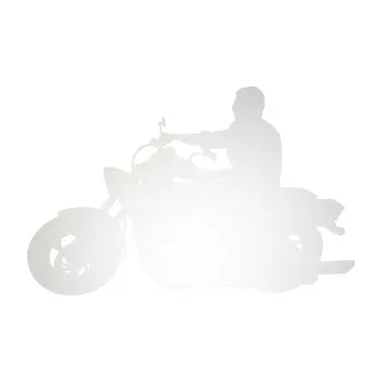 Samolepící dekorace SAMOLEPKA Motorka 049 levá (82 - odrazková reflexní bílá) NA AUTO, NÁLEPKA, FÓLIE, POLEP, TUNING, VLASTNÍ TEXT, TISK, AUTOSAMOLEPKY.cz, POLEPY, OBRÁZEK, LOGO, SAMOLEPKY