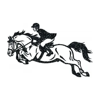 Samolepící dekorace SAMOLEPKA Kůň 059 levá jezdec na koni parkur (85 - Ultra Metalic černá) NA AUTO, NÁLEPKA, FÓLIE, POLEP, TUNING, VLASTNÍ TEXT, TISK, AUTOSAMOLEPKY.cz, POLEPY, OBRÁZEK, LOGO, SAMOLEPKY