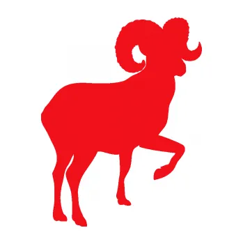 Samolepící dekorace Muflon 002 pravá (10 - červená) SAMOLEPKA NA AUTO, NÁLEPKA, FÓLIE, POLEP, TUNING, VLASTNÍ TEXT, TISK, AUTOSAMOLEPKY.cz, POLEPY, OBRÁZEK, LOGO, 3D STICKERS