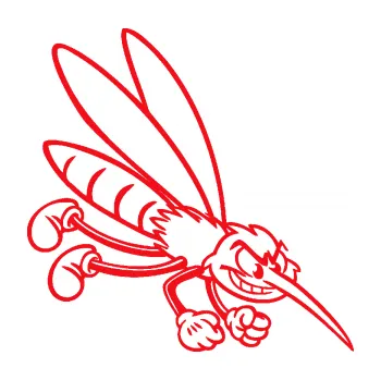 Samolepící dekorace SAMOLEPKA Komár 001 pravá (10 - červená) NA AUTO, NÁLEPKA, FÓLIE, POLEP, TUNING, VLASTNÍ TEXT, TISK, AUTOSAMOLEPKY.cz, POLEPY, OBRÁZEK, LOGO, SAMOLEPKY